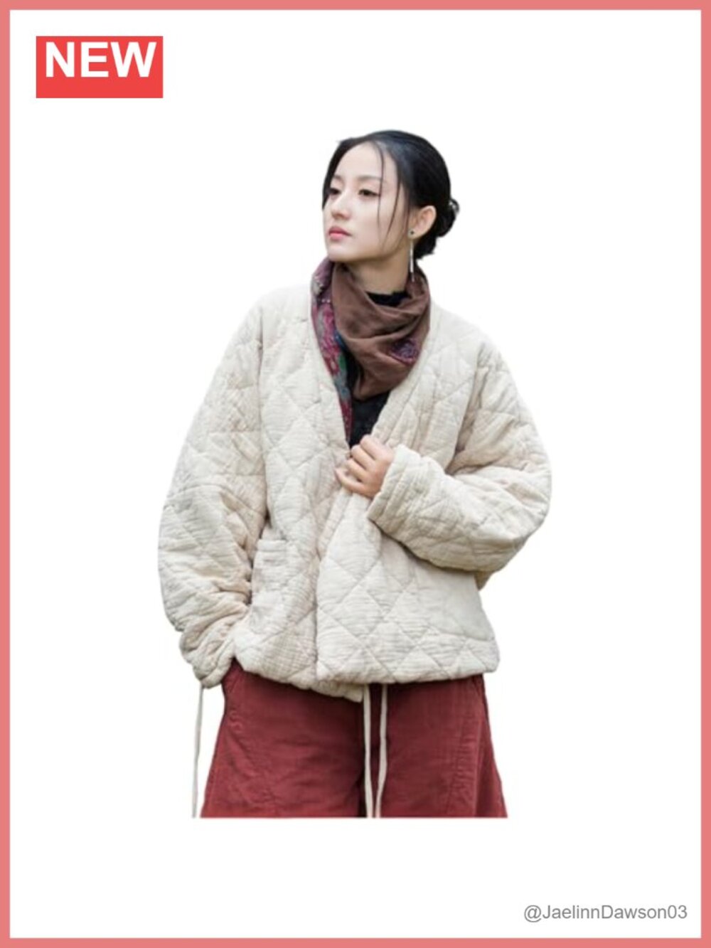 Lightweight Quilted Jacket Wrap Coat Long Sleeve Tie Waist Pockets